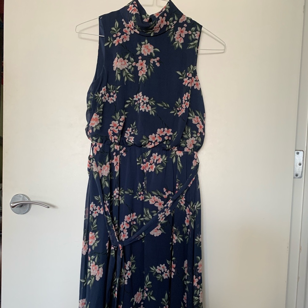 Women’s Floral Sleeveless Chiffon Midi Dress Size 2 - Picture 7 of 10